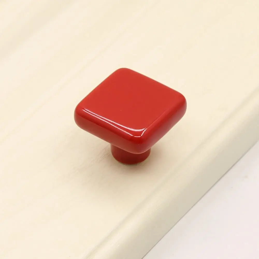 Bouton de porte céramique  Rouge