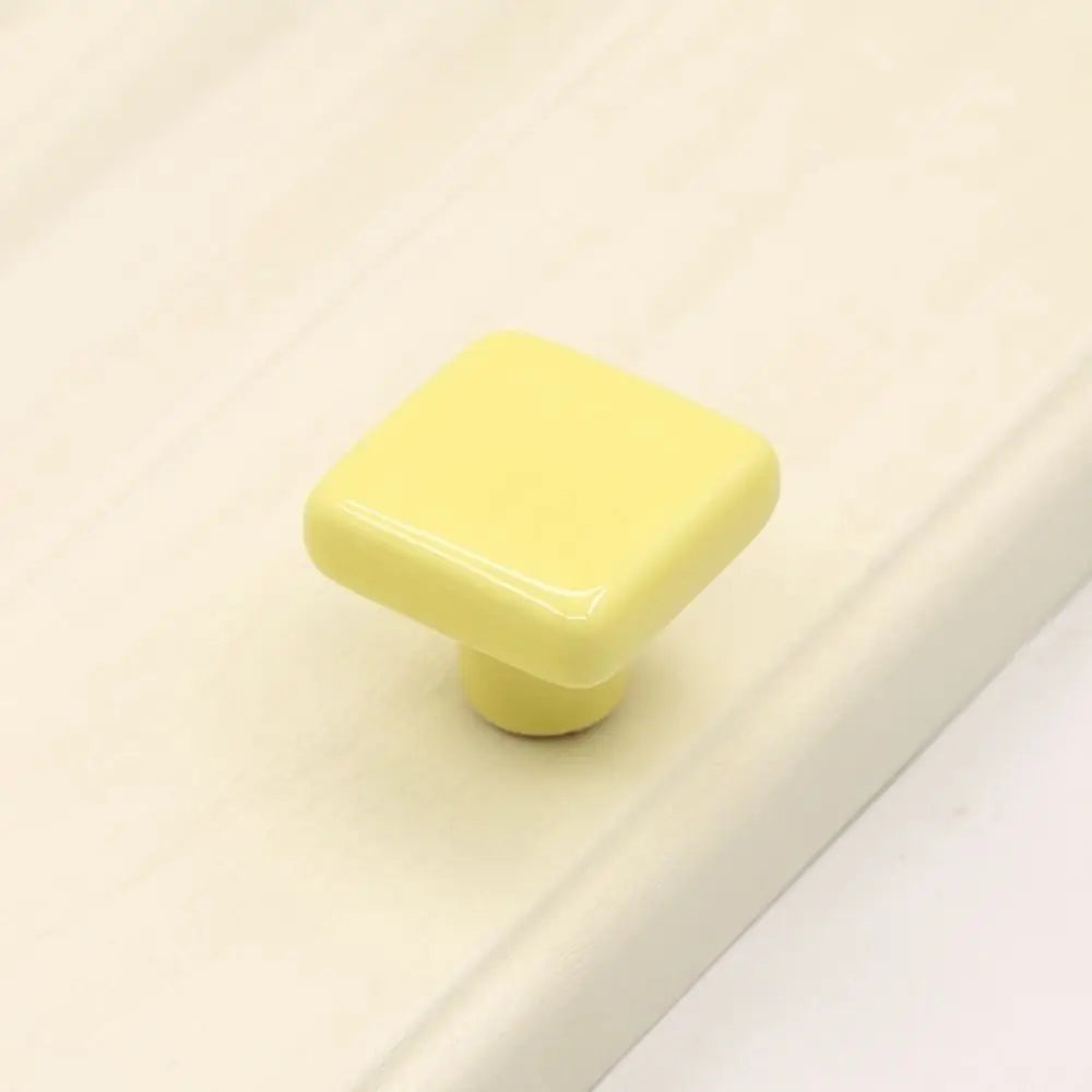 Bouton de porte céramique Jaune pale