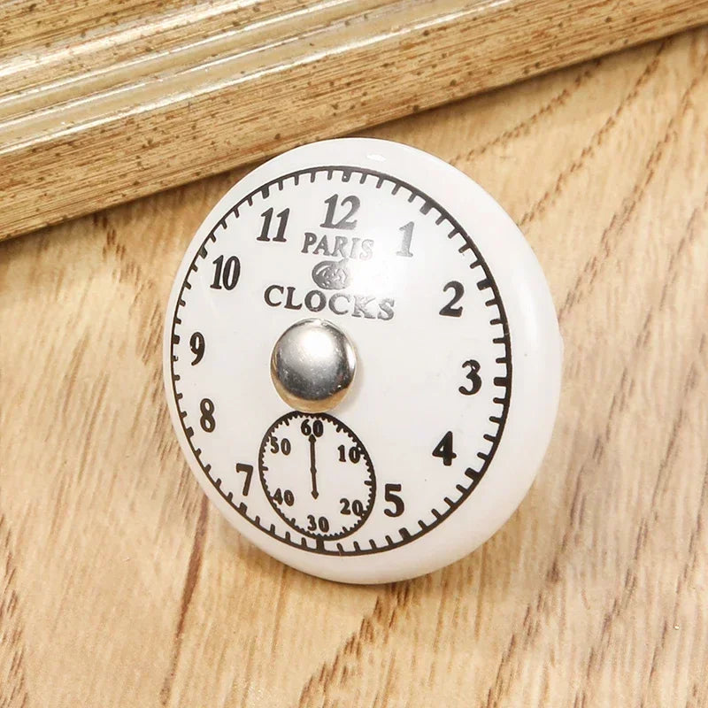 Bouton de porte céramique <br> Horloge